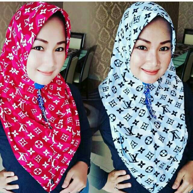 JILBAB INSTAN. HODDIE/HODIE/KAPUCONG SERI MOTIF LV