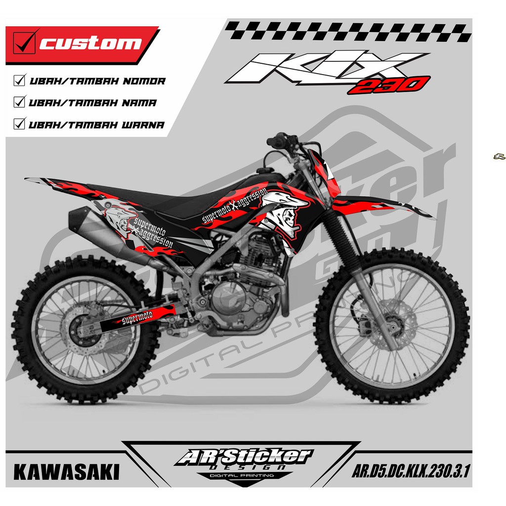 Decal KLX 230 Full Body, Stiker Dekal KLX 230 Full Body (Kode 03)