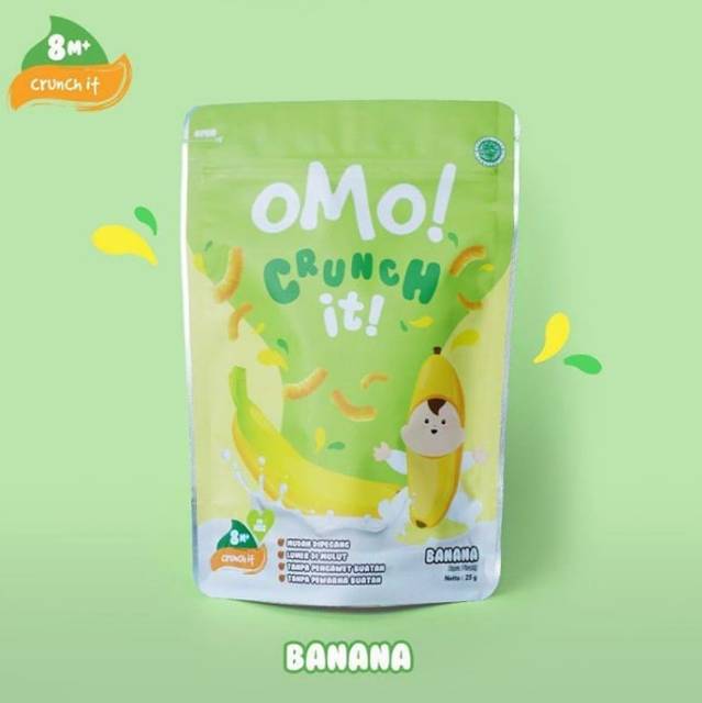 OMo ! Crunch It varian baru rasa pisang keju dan cokelat