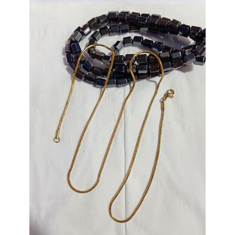 kalung titanium bulat gold 60cm
