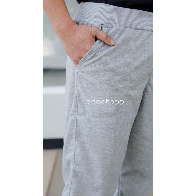 Celana Joger pria wanita Polos bahan Beby terry