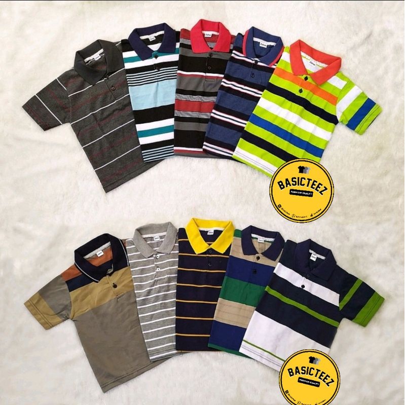 Kaos Kerah Anak Polo Salur Stripe Katun Premium