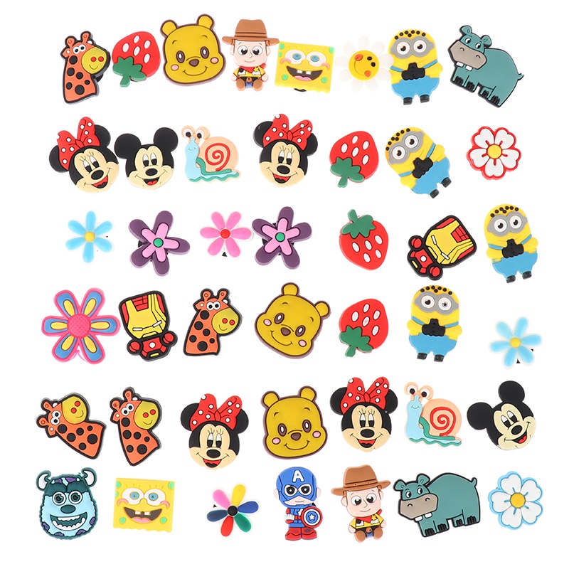 20pcs Stiker Dinding Dengan Bahan Pvc Dan Gambar Kartun Crocs Jibbitz