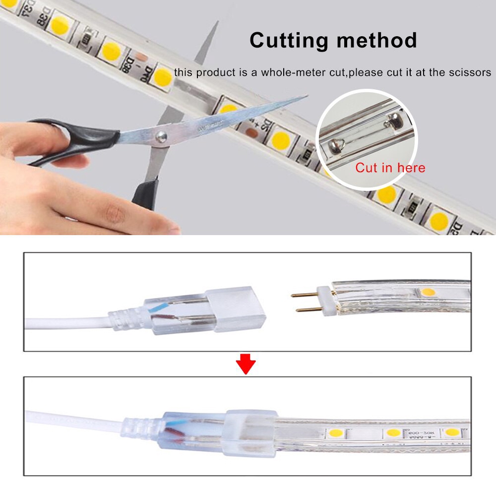 Lampu LED Strip Selang Tumblr SMD 5050 220V 5W IP65 Waterproof