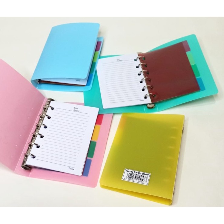 

SJS Binder Note A6 Cover Plastik Warna/Buku Ring Besi/Diary/Notebook
