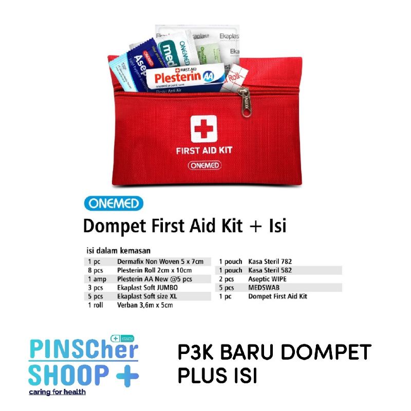 DOMPET P3K + ISI FIRST AID BAG MERAH (B)