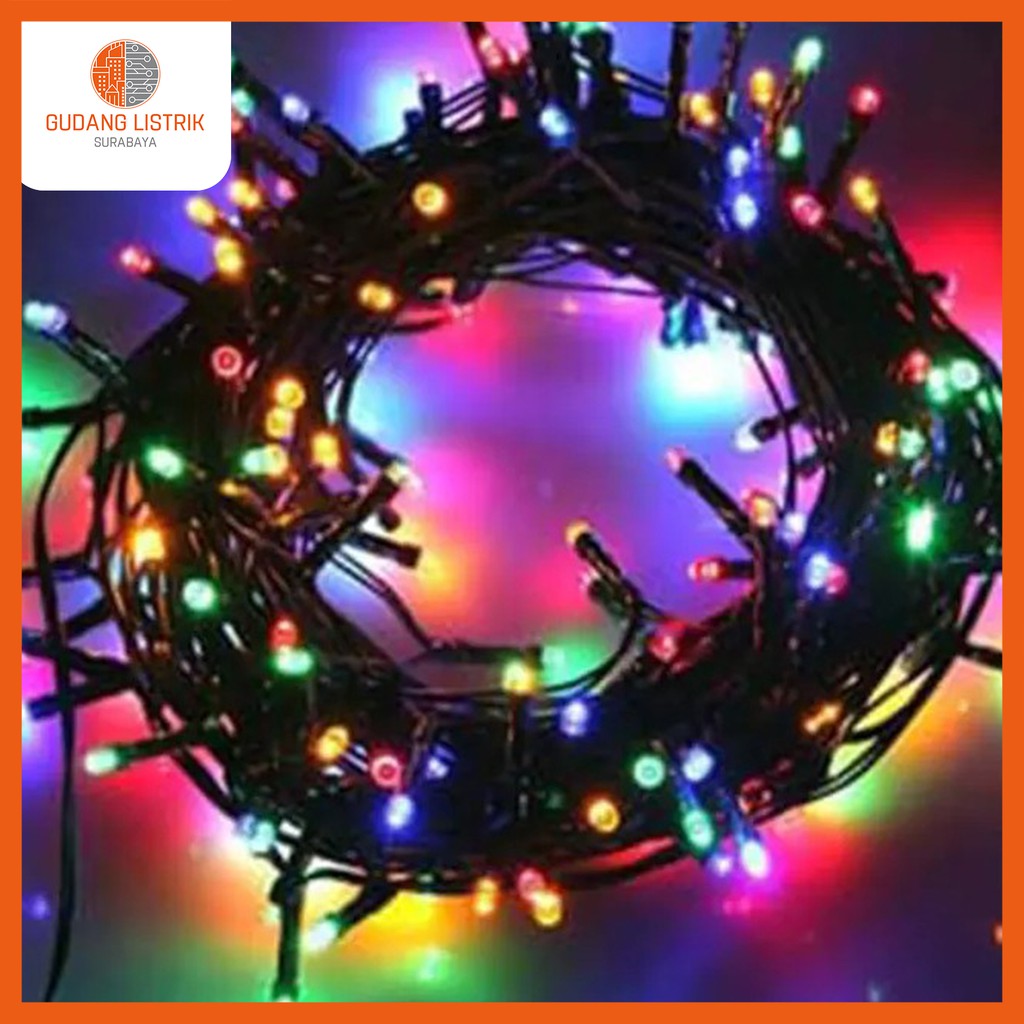 Lampu Natal Warna Warni Tumblr Kecil Kabel Hitam ( Grosir )