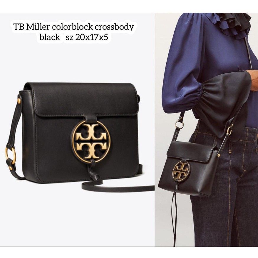 tas tory burch miller colorblock crossbody black