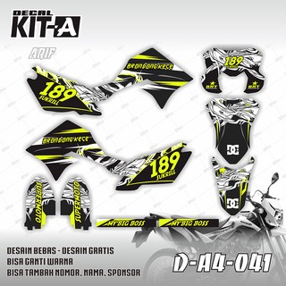 Decal Stiker Motor  KLX  BF 150 Motif  Tribal Dayak Orange 