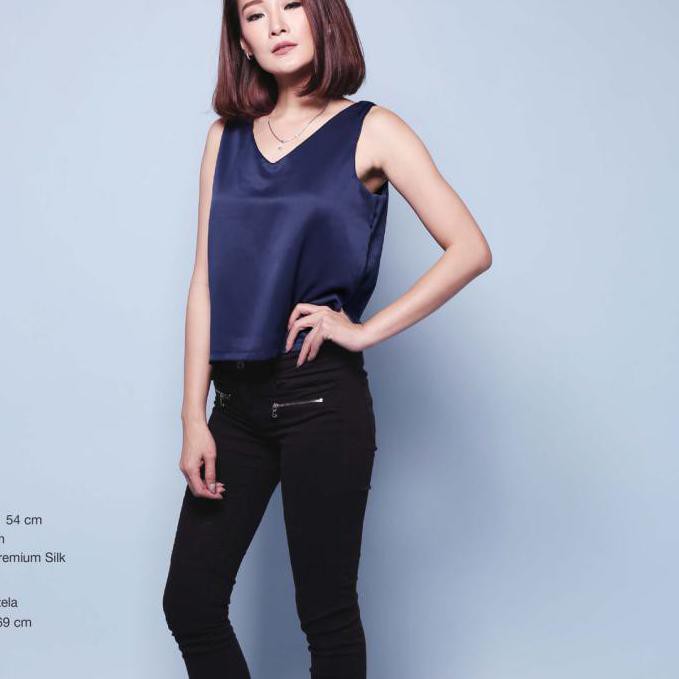 ✦cwb✧ ROGAD* CRG171163 - Silubi Tank Top V neck Wide Shoulder Tanktop SLeeveless blouse v neck premi