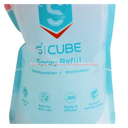 S Cube Spray 1L Refill Sterillization Isi Ulang Hand Sanitizer Tangan Makanan Untuk Piring Botol Susu Steril Virus Bakteri Scube S-Cube 1 Litter