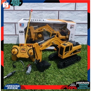 RC Truck Excavator Construction Mainan Mobil Beko Remote Control Baterai Cas Hadiah Ulang Tahun Anak