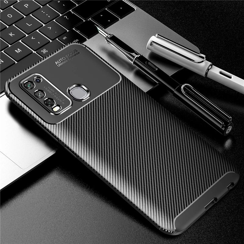 Case VIVO Y30 / Y50 Softcase Carbon - Case Auto Focus Slim Fit TPU Silicon Karbon Delkin Original