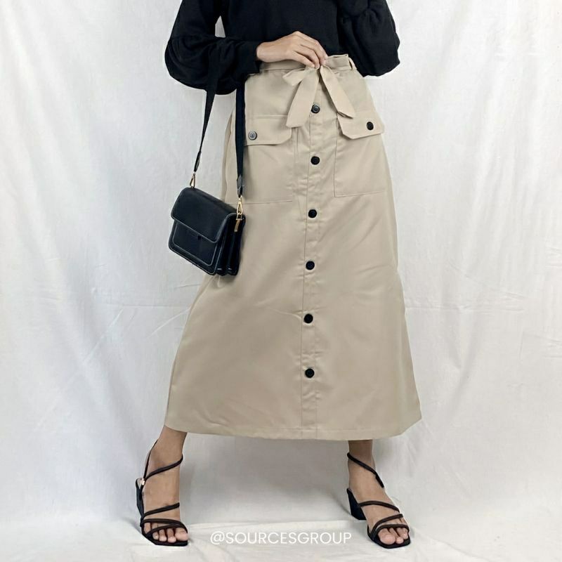 ARASY SKIRT BUTTON/ ( L XL XXL ) ROK SAKU DEPAN / MODEL KANCING TERBARU DAN HITS  KEKINIAN