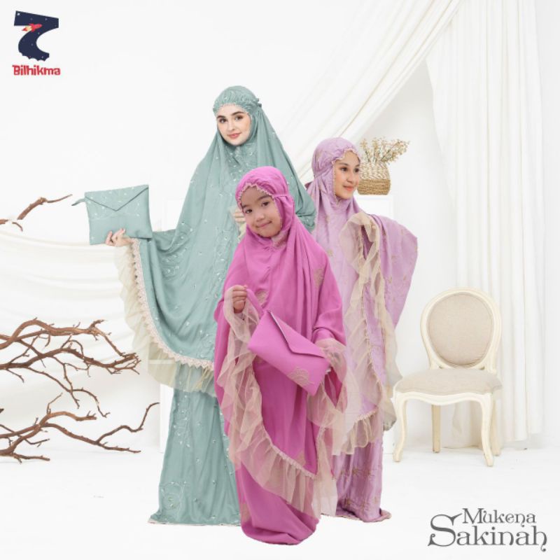 CUTEKIDS BILHIKMA// MUKENA SAKINAH MUKENA COUPLE IBU ANAK MUKENA RAYON MEWAH BY BILHIKMA // Baju ana