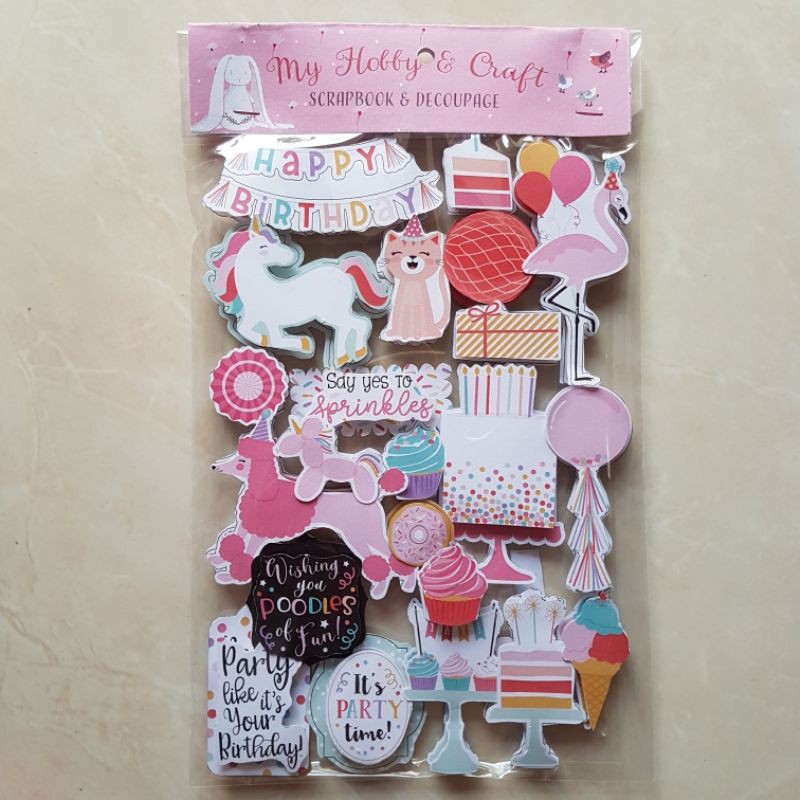 

Sticker 3d Scrapbook "Happy Birthday Girl