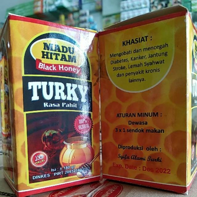 

Madu Hitam Pahit Turki 180gr