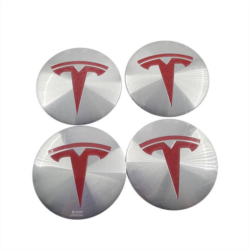 Stiker Emblem Badge Logo Tesla 4x56mm Untuk Velg Mobil Tesla