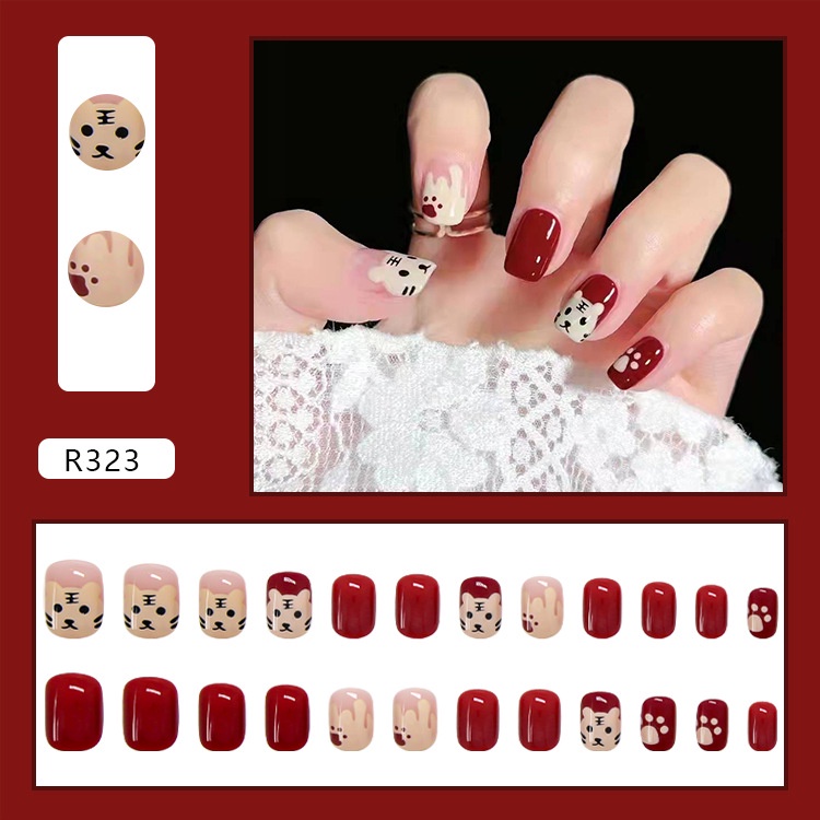 R321-r340 24pcs / Kotak Kuku Palsu Full Cover Untuk Nail Art