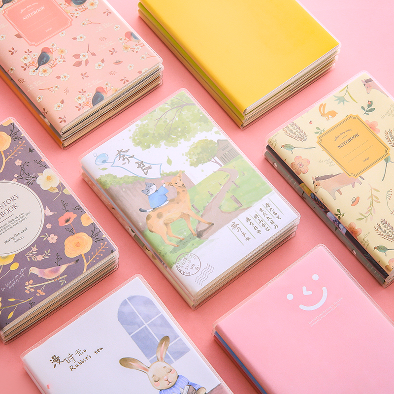 Buku Notebook / Catatan / Agenda / Diary Mini Portable Ukuran A6 Motif Kartun Lucu Gaya Korea