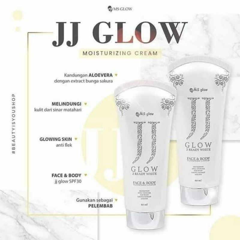 JJ Glow MS Glow 100% original sunscreen wajah dan badan  wanita termurah (bisa cod)