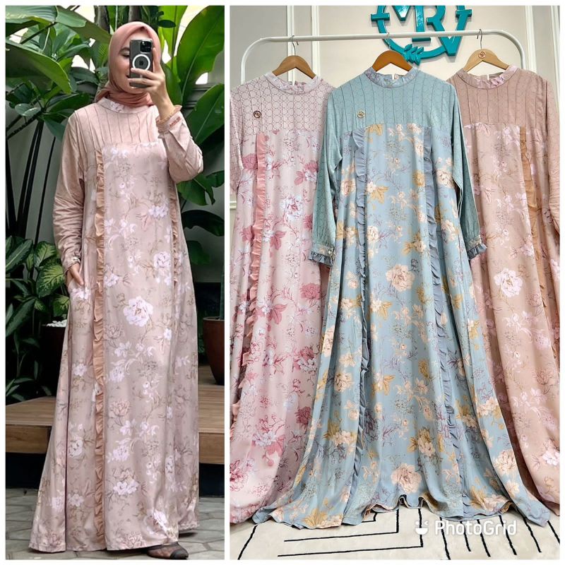 LARISSA DRESS BY MAREVI/DRESS MAREVI TERBARU/GAMIS BARU MAREVI/DRESS BESTSELLER/DRESS VIRAL/DRESS TE