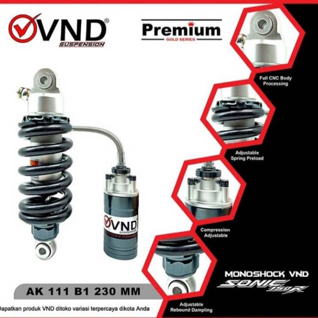 shock vnd honda sonic racing tabung monoshock rebound mx ninja rr satria not ohlins yss kyb ktc
