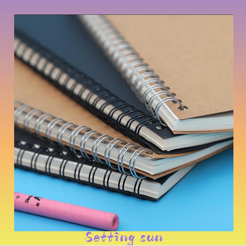 A5 Kraft Paper Coil Book Simple Student Notebook Meeting Notepad Buku Akuntansi Portabel TN