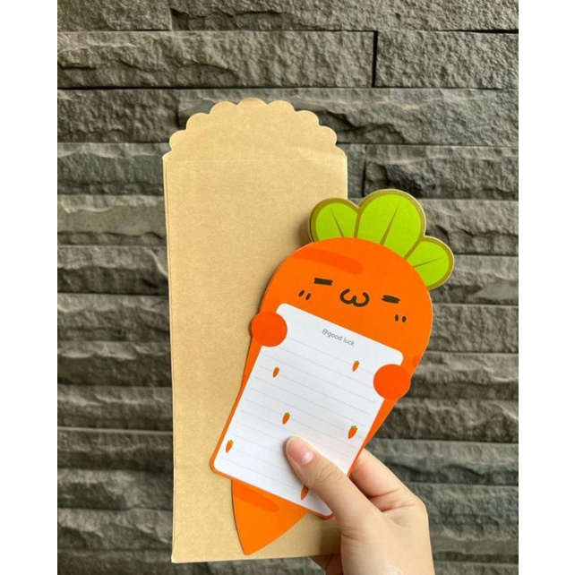 

[ the blossom ] Paper Envelope Memo Sticky Note - Carrot