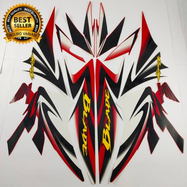 striping honda blade 110 r 2010 merah putih list body standar