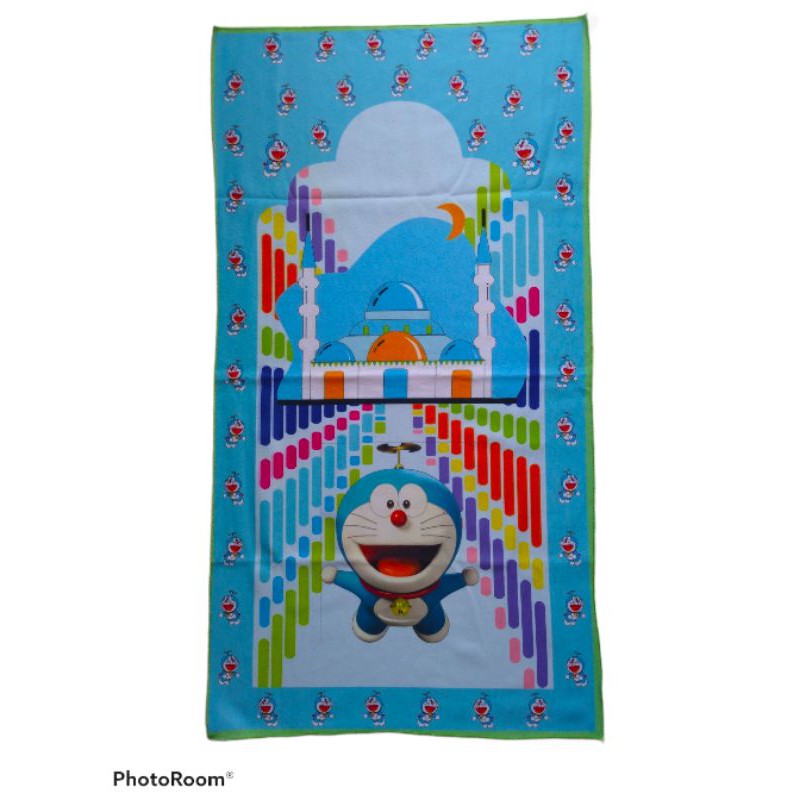 SAJADAH PRINTING ANAK LAKI LAKI DAN PEREMPUAN BISA CUSTOM NAMA-Doraemon