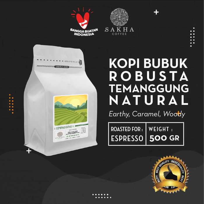 

Kopi Bubuk Robusta Java Temanggung For Espresso 500 Gram SAKHA COFFEE - KBRTEM500