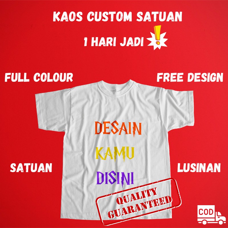 

Kaos custom gambar dan foto ukuran A5, A4, A3 full warna