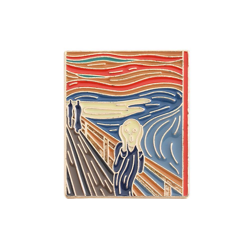 Bros Pin Enamel Desain Lukisan Bunga Matahari Van Gogh Untuk Aksesoris Kerah