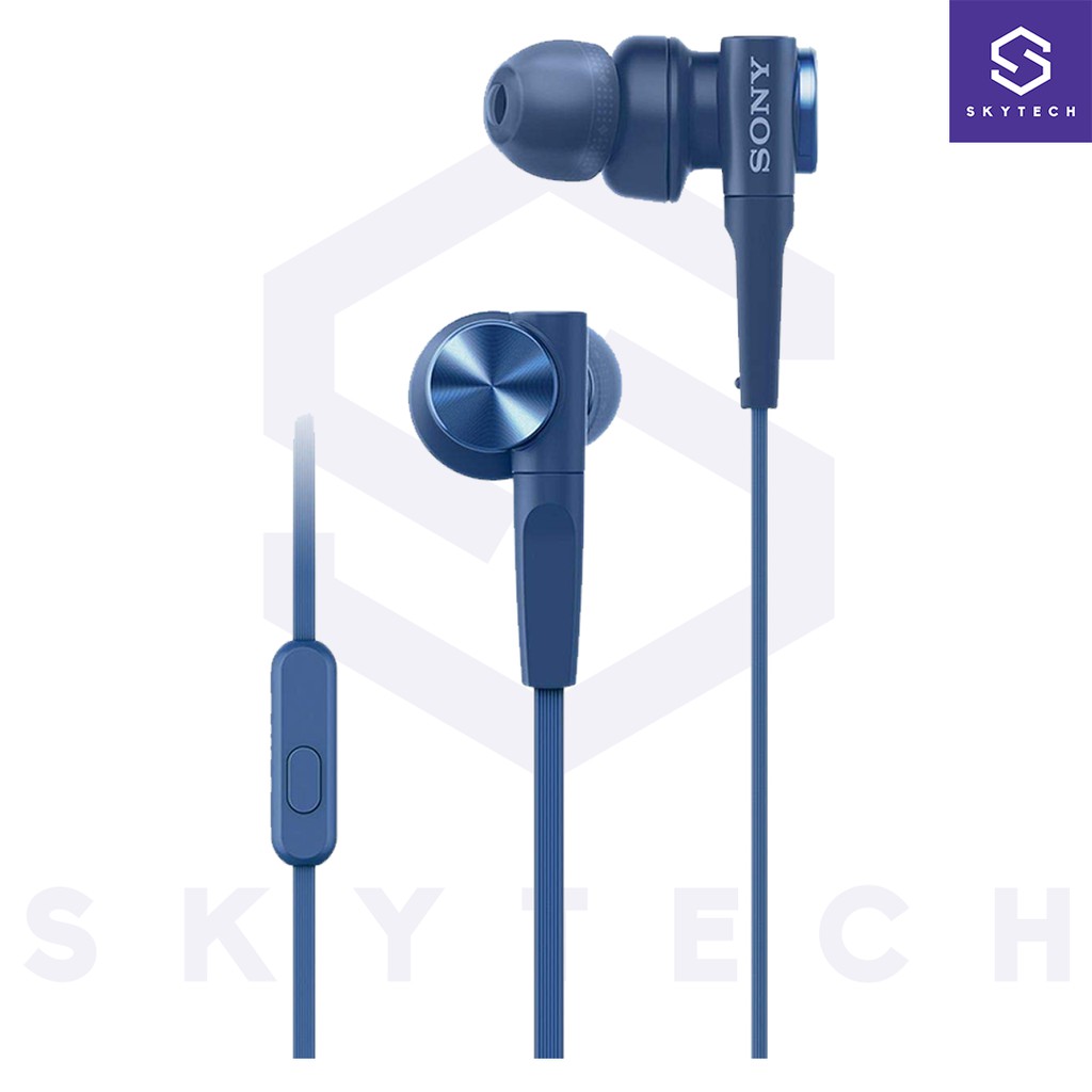 EARPHONE SONY MDR XB55AP WITH MIC BLUE ORIGINAL GARANSI RESMI