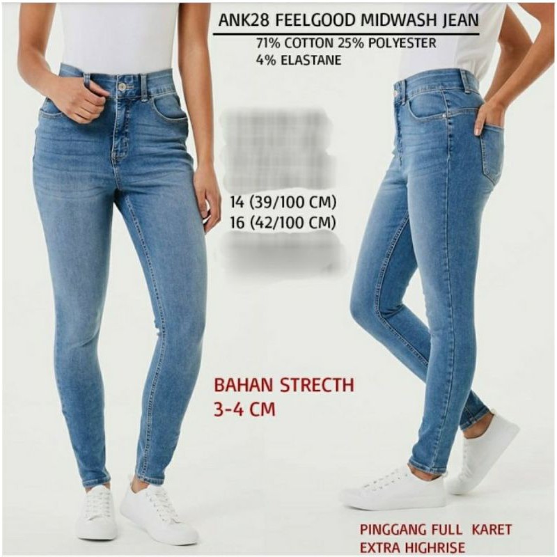 Celana Jeans Anko Feel Good Skinny Midwash