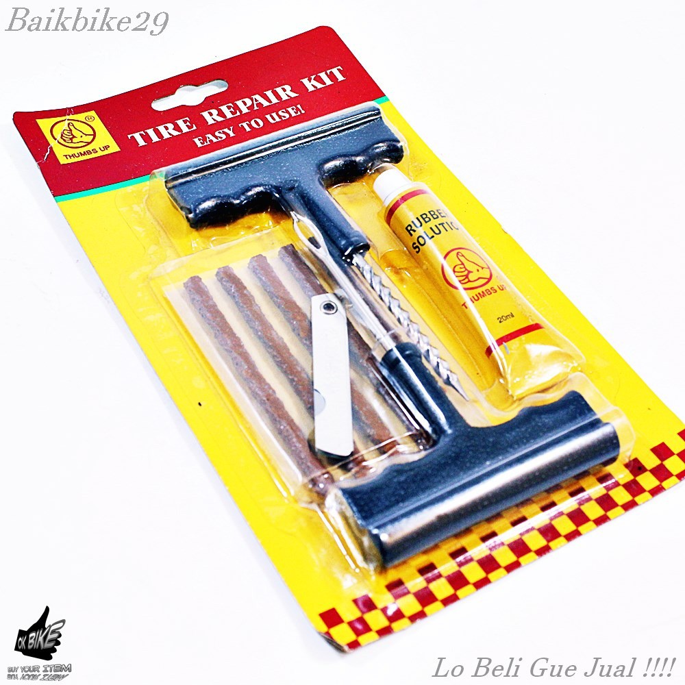 Jual Tambal Ban Tubles 1 Set Tire Repair Kit Thumbs Up Lengkap Shopee