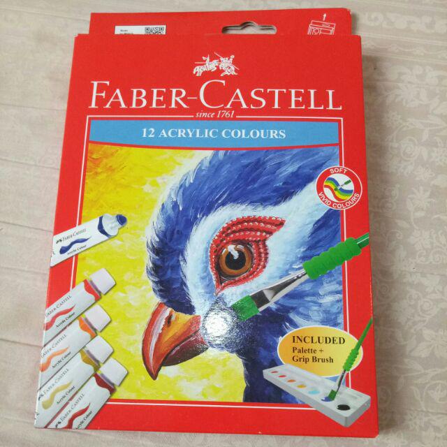 FABER CASTELL CAT AKRILIK CAT LUKIS 12 WARNA ACRYLICS FABER CASTELL CAT AKRILIK CAT LUKIS 12 WARNA ACRYLICS