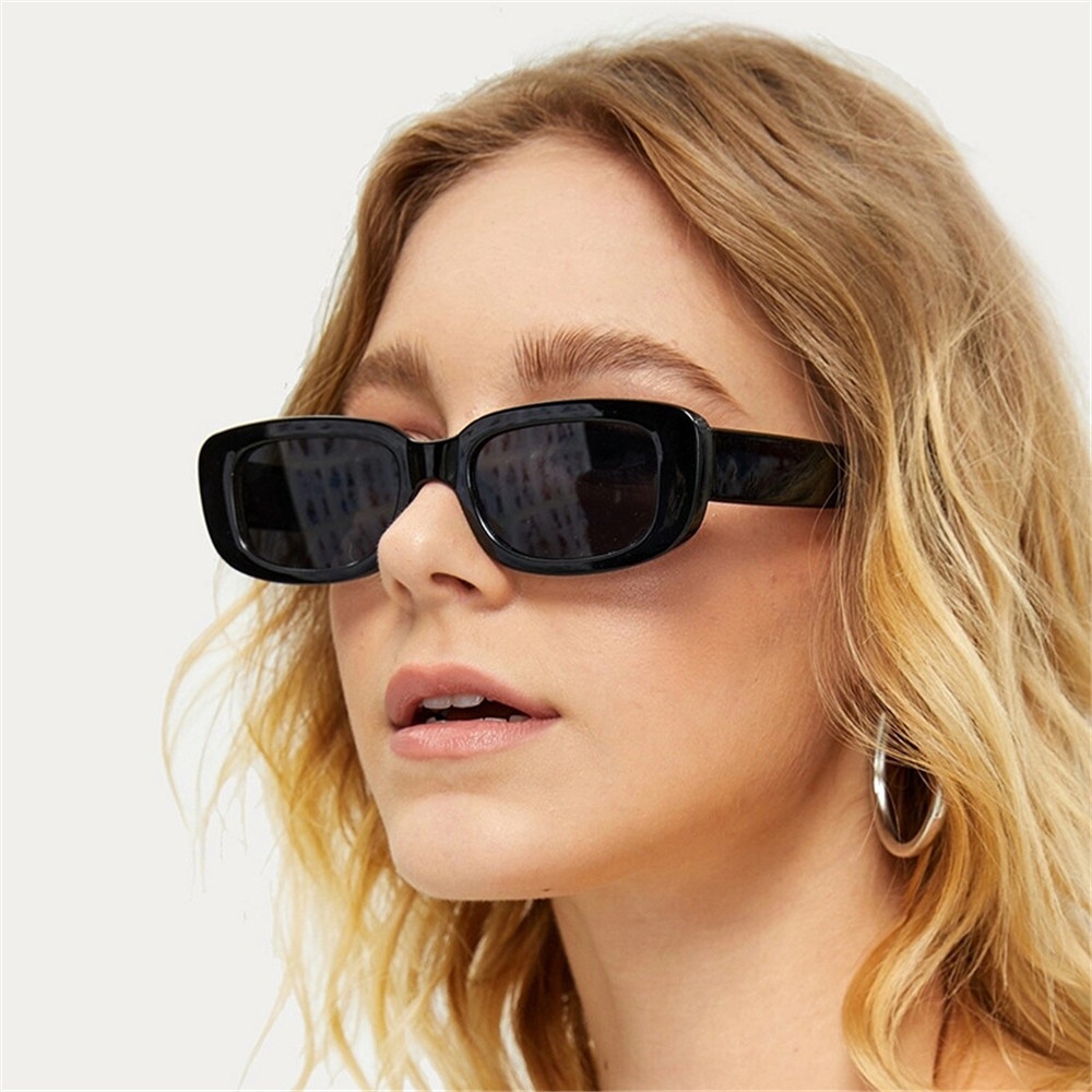 ROW Fashion Sun Glasses Square Frame Eyewear Women Sunglasses Travel UV 400 Protection Small Rectangle Retro Eyeglasses