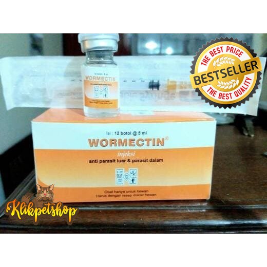 Wormectin 5 Ml Obat Skabies Gudik Gatal Kelinci Kucing Anjing dan Bonus Suntikan 1 buah