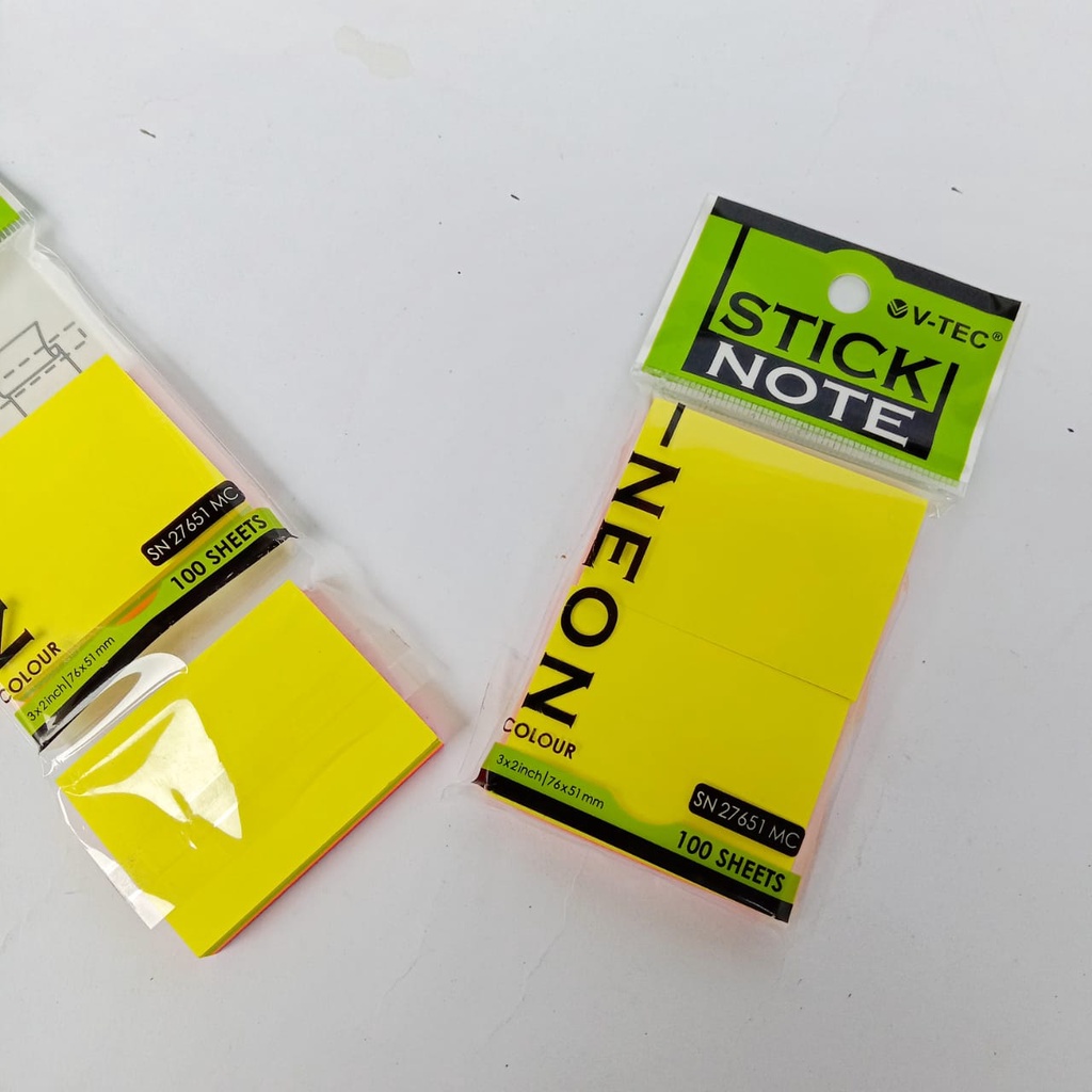 

STICKY NOTES / POST IT V-TECH 76 x 51 MM 2 CUT | ALHAZEN_BS