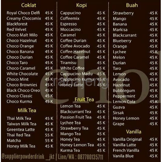 

Cho'latte Powder Drink & Topping