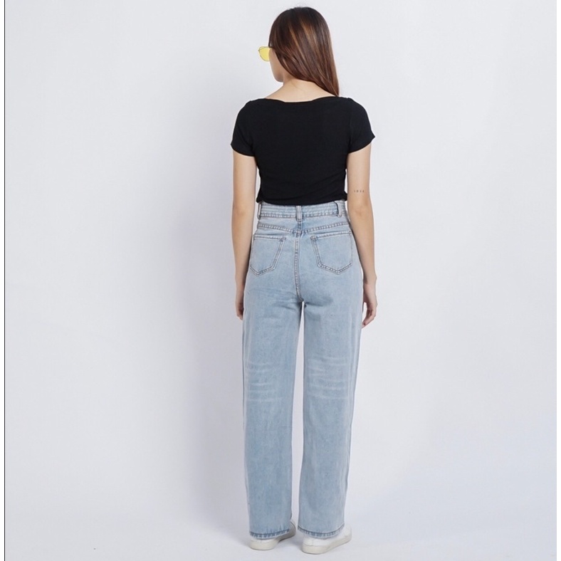 AVANCEID (L-XL) CELANA JEANS PANJANG HIGH WAIST BAGGY JEANS KULOT 5250