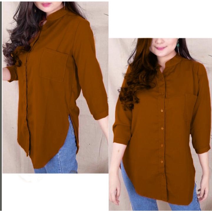 REAL PICTURE Blouse / Kemeja Wanita Lengan 7 per 8 / Kemeja Wanita BIG SIZE-6