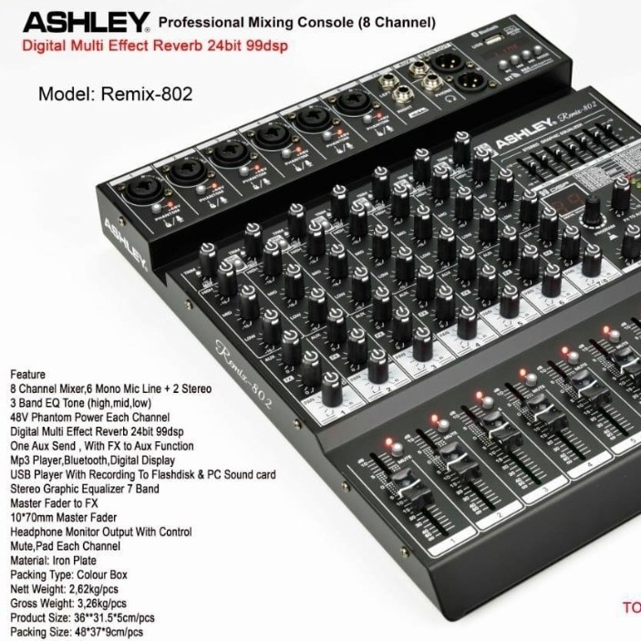 Mixer Ashley 8 Channel Remix802 Original