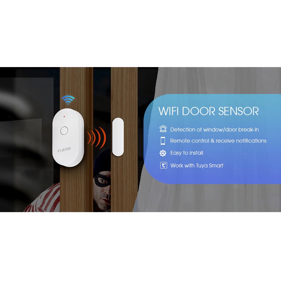 Smart Alarm Sensor Pintu Jendela Rumah WiFi - WIFID01PACKAGE CONTENTS