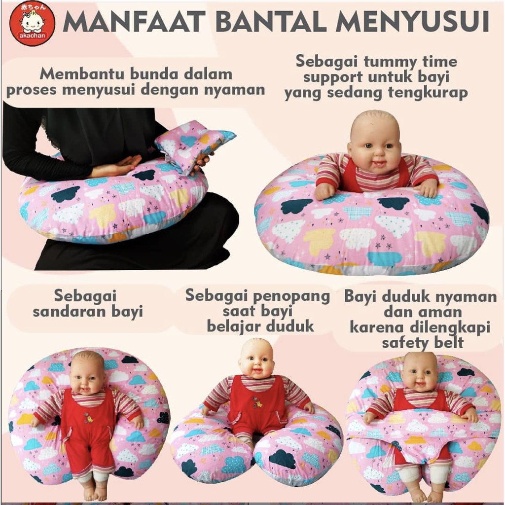 po bansui bantal menyusui dengan safety belt bayi