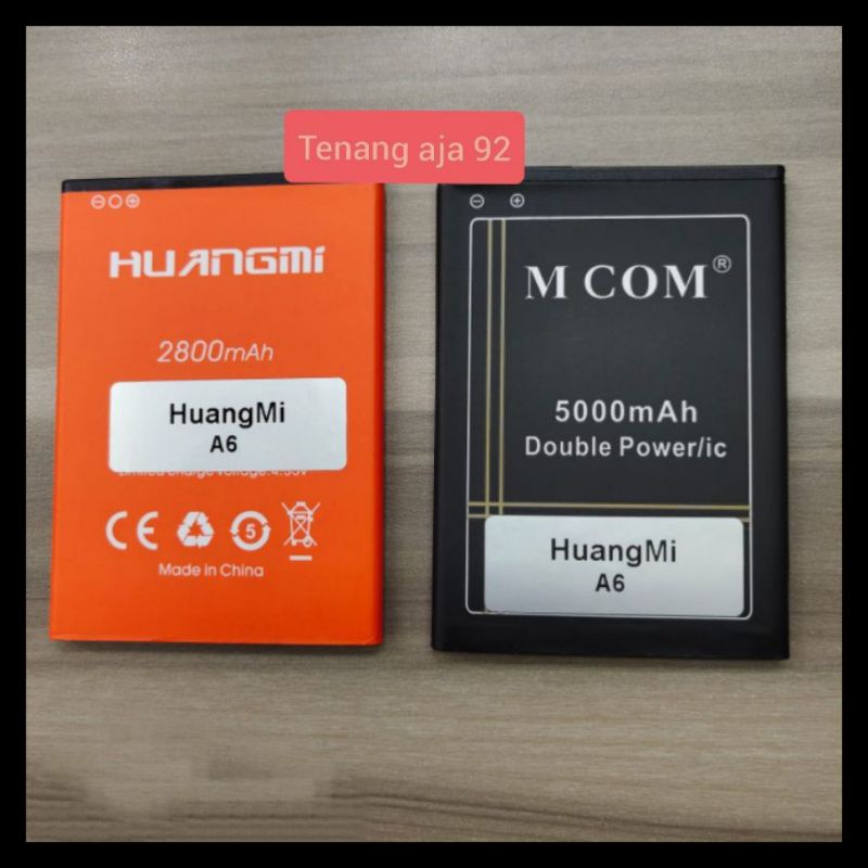 BATERAI HUANGMI A6 ORIGINAL BATRE MCOM DOUBLE POWER 5000 MAH MCOM NEW