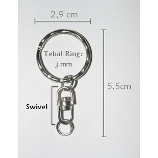 10 pcs Keychain Ring With Swivel | Bahan Gantungan Kunci | Shopee Indonesia