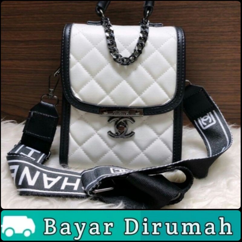 (sodara tas)Tas slempang hp kunci putar bordier ukuran 14x10x17cm